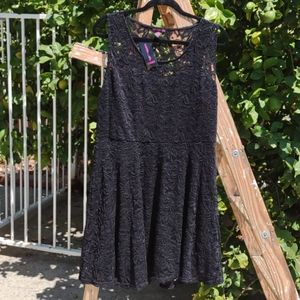 NWT Material Girl Black Lace Lined Midi Fit&Flare
